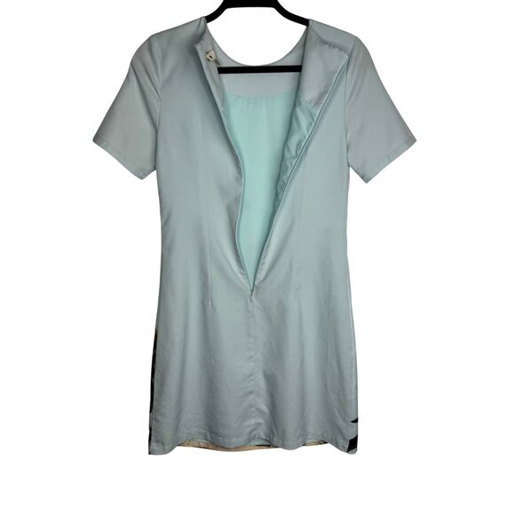 Yumi Light Blue‎ Flamingo & Monkey Print Dress Women's Size 2 Art to Wear - Picture 6 of 9